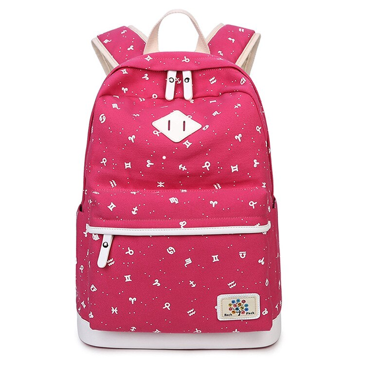 FengDong schwarz leinwand druck kinder rucksack schule taschen für mädchen reise laptop rucksack kinder computer tasche mädchen bookbag: rose