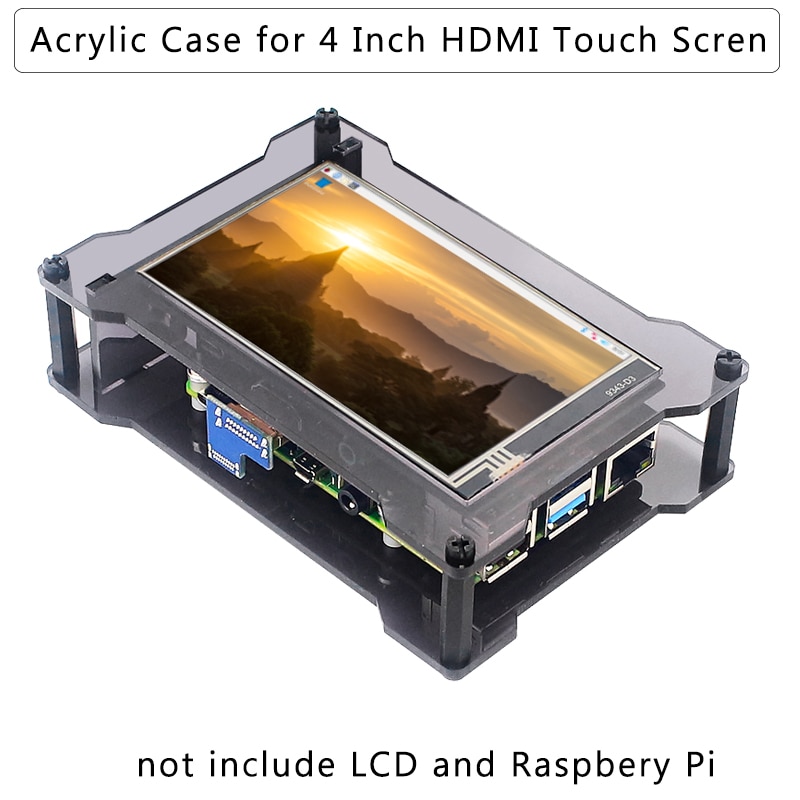 Acryl Case Voor Raspberry Pi 4 Inch Lcd Hdmi-Compatibel Touch Screen Alleen Voor Onze Winkel &#39;S Screen