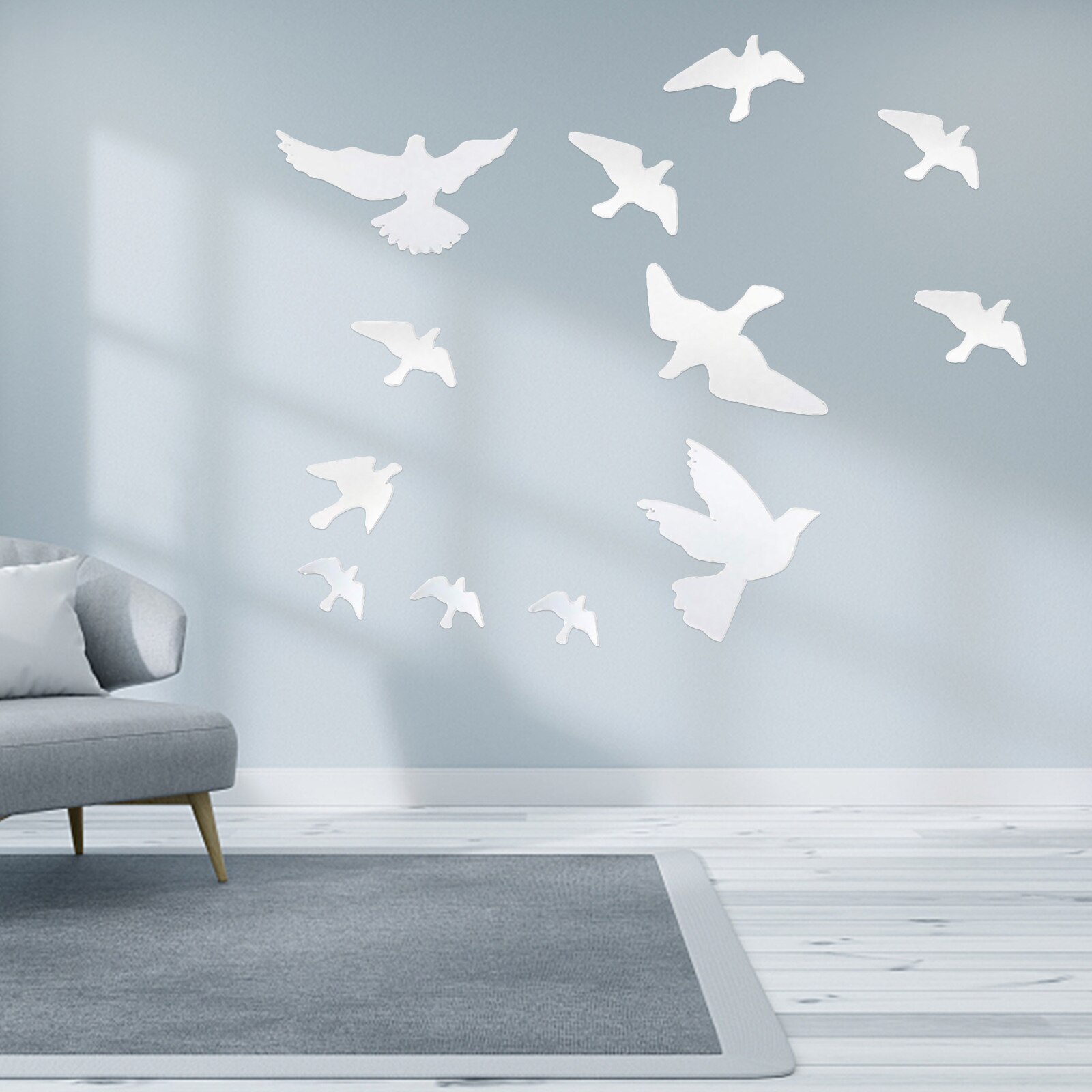 Window Alert Bird Stickers Set Anti-Collision Doors and Windows Glass Decor Self-Adhesive Silhouettes Window Clings Sticker