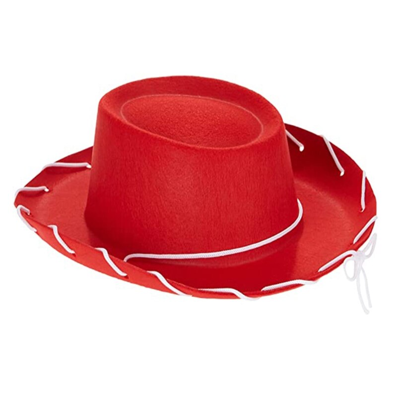 Cool Western Vilt Bruin Rood Cowboyhoed Verstelbare Voor Halloween Rollenspel Festivals Thema Party Kostuums Voor Jongens Meisjes: Red