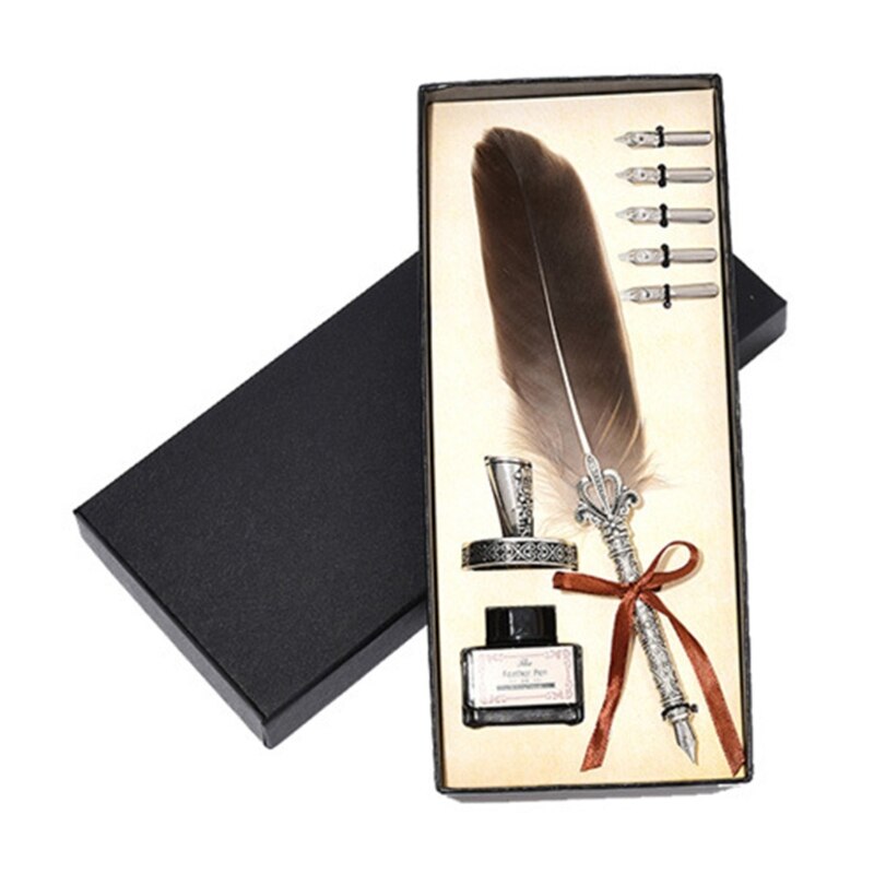 Calligraphy Feather Pen Antique Feather Pen Quill Pen Dip Pen With Envelope Knife Envelope Writing Paper Calligraphy Pen: G