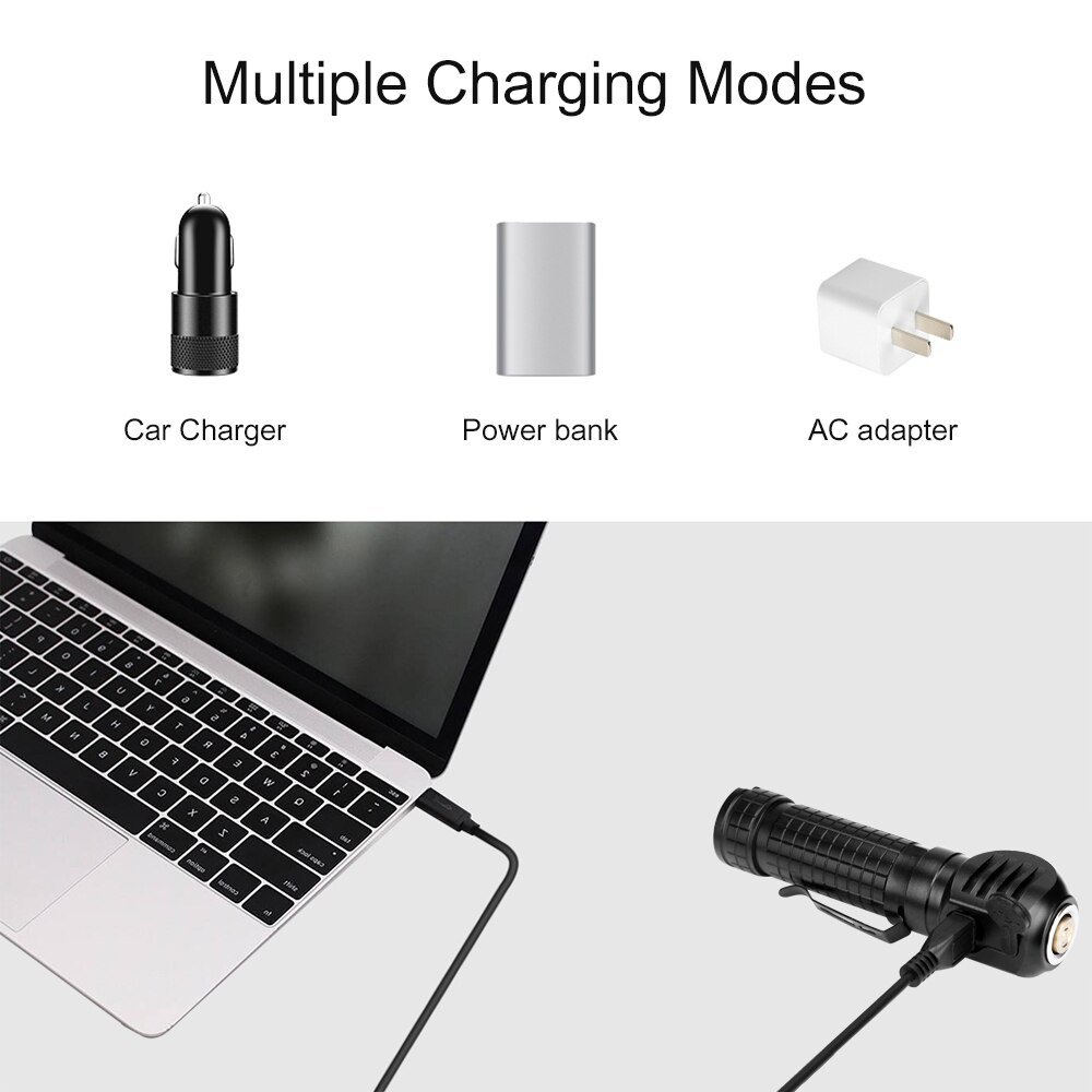 Blanc + Rouge XM-L2 LED Lampe Frontale Étanche Mini Phare USB Charge 18650 Tête Torche de Lampe-Torche D'aimant Pour Voiture Réparation En Cours D'exécution