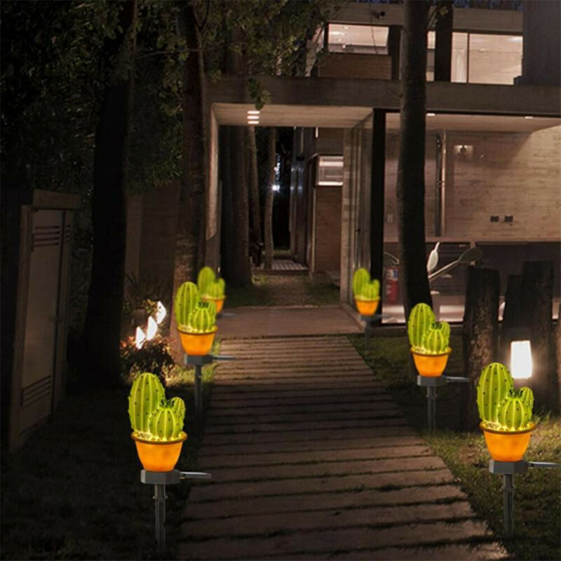 1pc solcellsdrivna trädgårdsled lampor frukt-form gräsmatta prydnad vattentät lampa ananas kaktus växt form