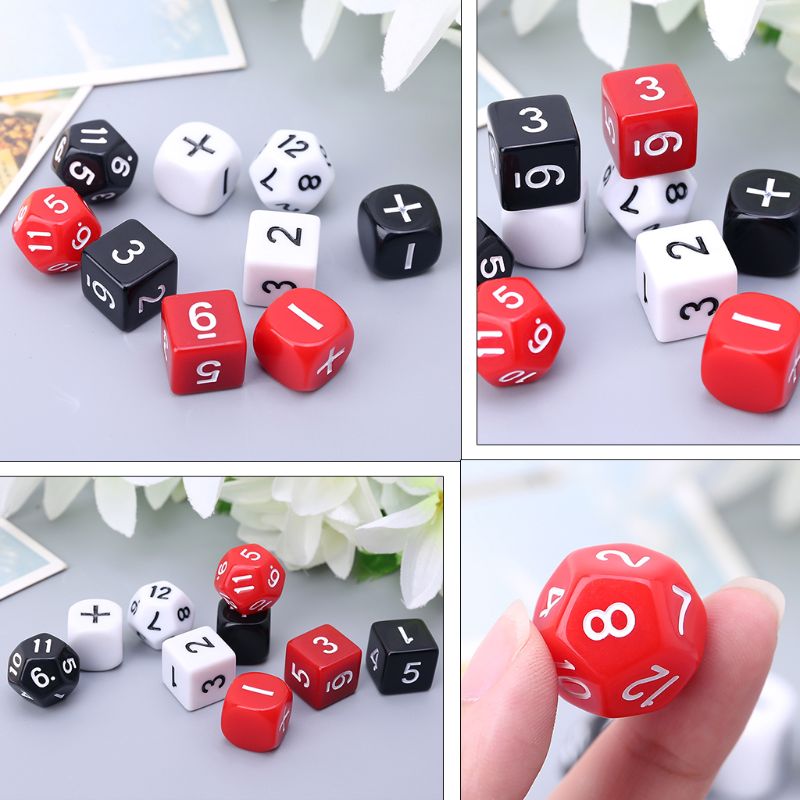 9 pçs/set Adição Subtração Símbolo Dice Contas Números Matemática Ensino Jogo de Tabuleiro H58D