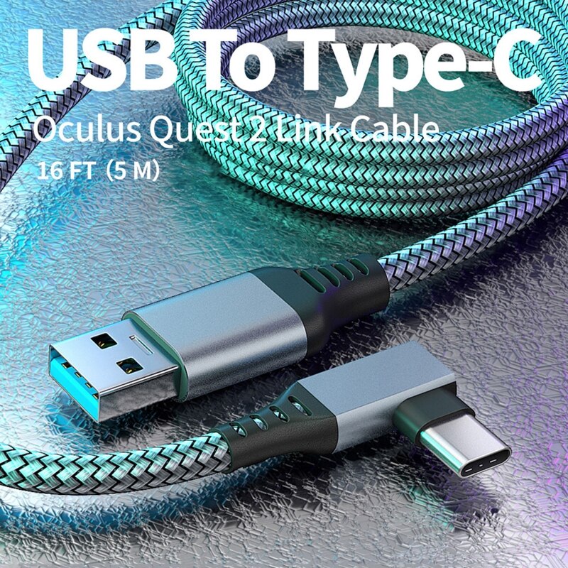 5M/16ft VR Link Cable USB C Cable Quest 2 High Speed Data Transfer Fast Charging Cable