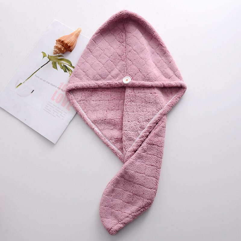 ANRUI 100% Cotton Ladies Hair Drying Cap Quick Dry Towel Bath Cap, Wraps Moisture Absorbent Household Bathroom Amenities: Purple