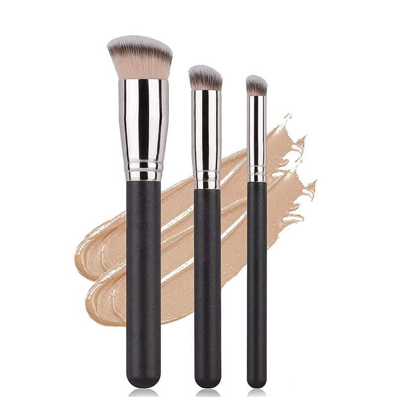 Pincel corretivo de base premium contorno blush pincéis impecável sob os olhos denso pincel de maquiagem facial para mistura: Azul