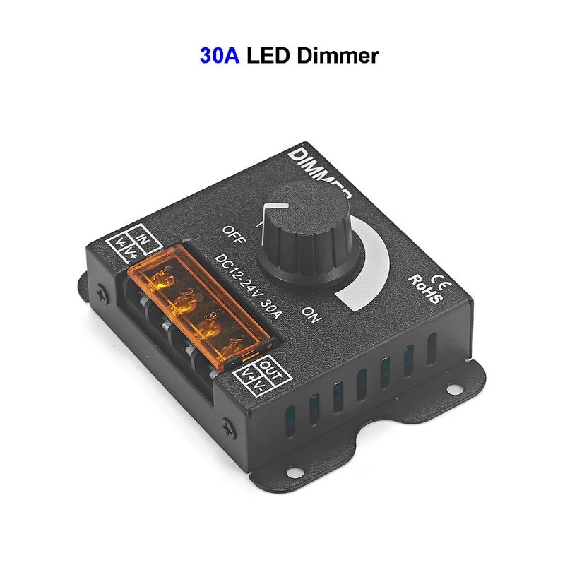 30A LED Dimmer DC 12 V 24 V Switch Dimmers Lamp Driver Enkele Kleur 5050 3528 LED Strip Licht voeding Controller