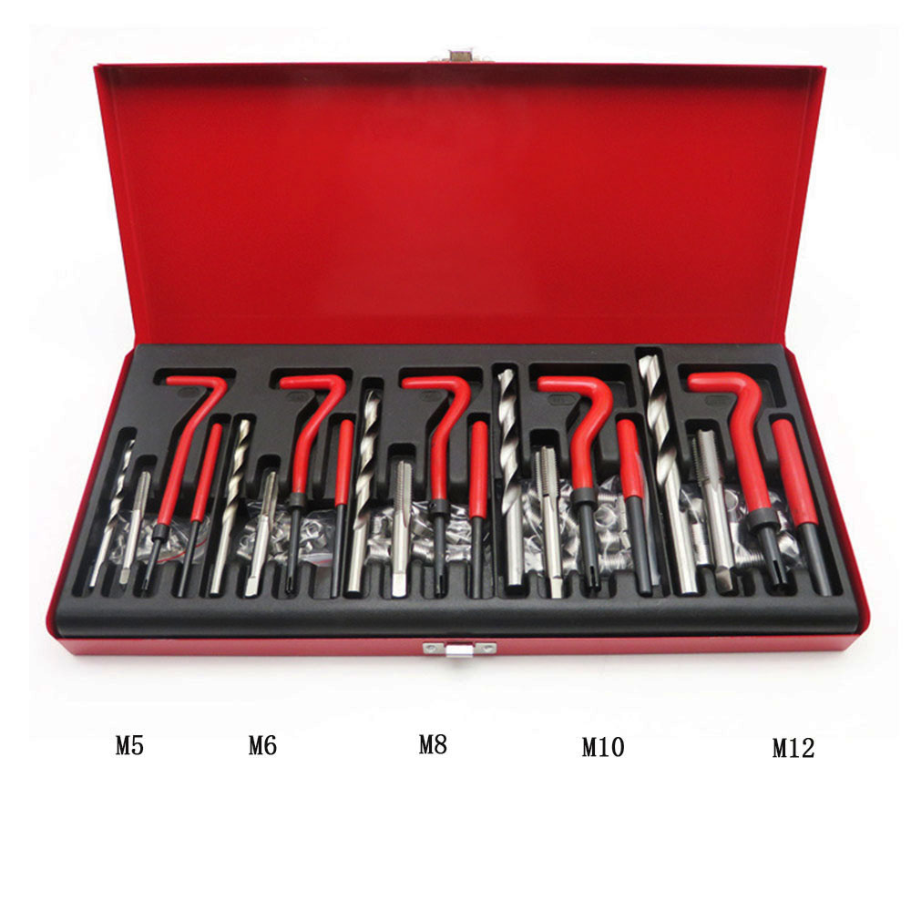 131 Pcs Engine Block Restoring Damaged Thread Repair Tool Kit M5 M6 M8 M10 M12