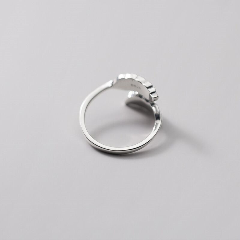 Anelli regolabili con piume in argento sterling 925 per le donne Accessori per gioielli di qualità di lusso da sposa vintage con