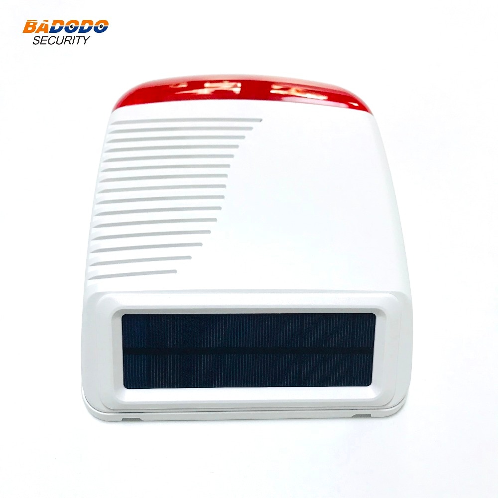 433 MHz outdoor waterproof wireless solar powered strobe siren alarm light sound siren alarm for WiFi GSM home alarm system