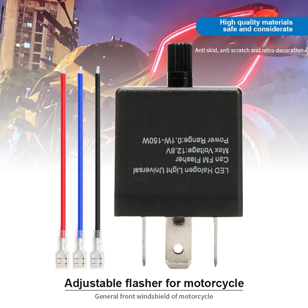 Relais de clignotant LED réglable universel, 12V 24V, 3 broches, accessoires pour motos et voitures