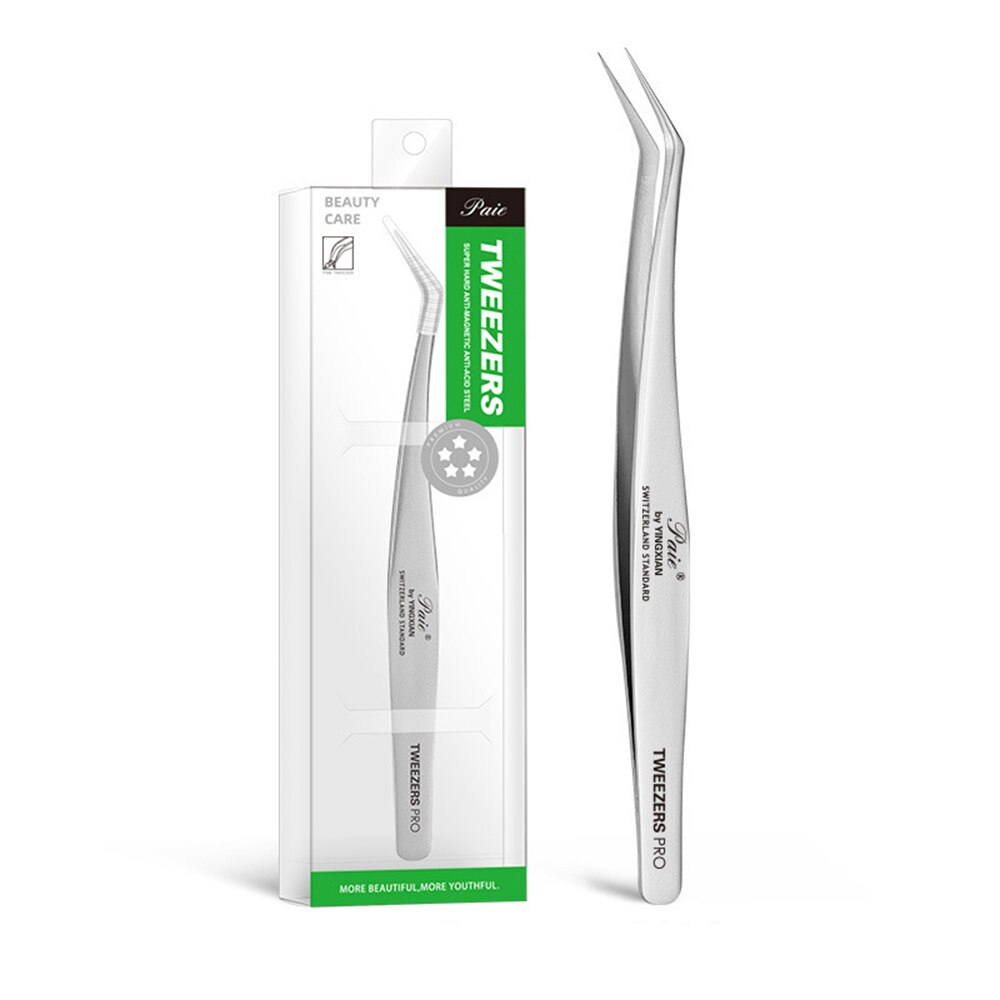 Rvs Wimpers Pincet Professionele Voor Wimpers Extension Gold Decor Anti-Statische Wimper Tweezer Make-Up Tools: Silver 03