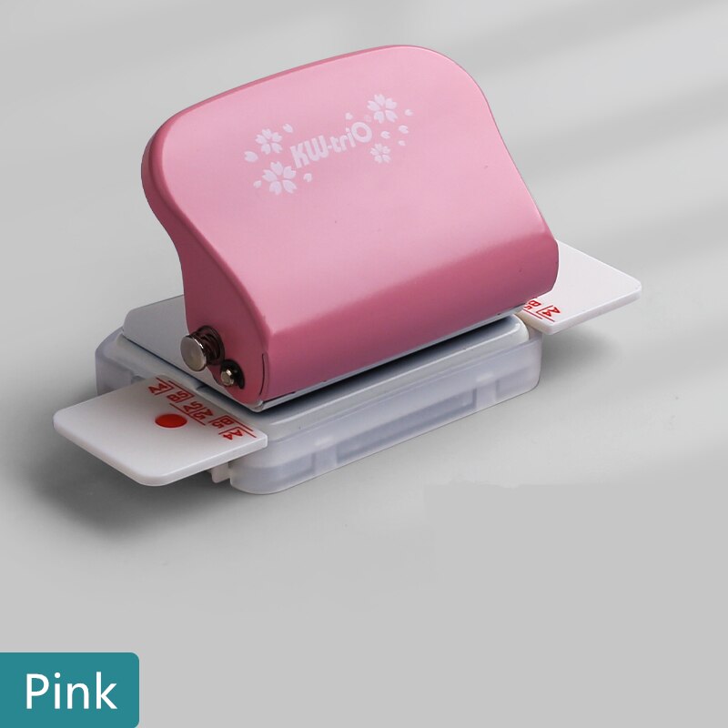 KW-trio 6-Hole Paper Punch Handheld Metal Hole Puncher Capacity 6mm for A4 A5 B5 for Notebook Scrapbook Diary Binding 99H9: 1pc Pink