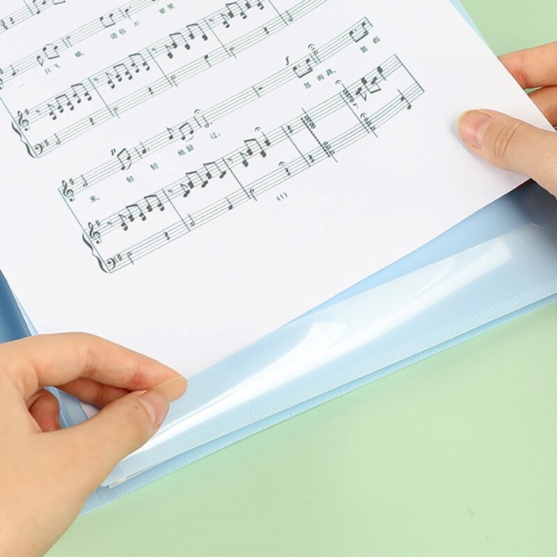 Cartella di punteggio musicali espandibile 4 pagine raccoglitore di musica A4 scrivibile per disegnare file di modifica per la memorizzazione di file per insegnanti D5QC