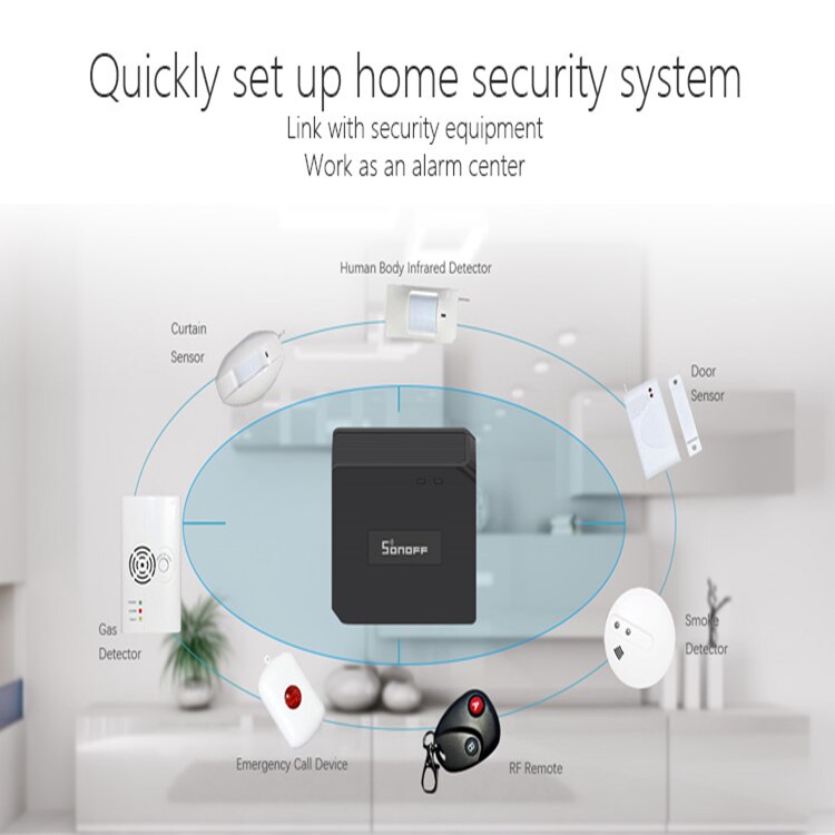 SONOFF DW2 RF 433MHZ Wireless Door / Window Sensor Smart Home Security Remote Control Works With RF Bridge 433