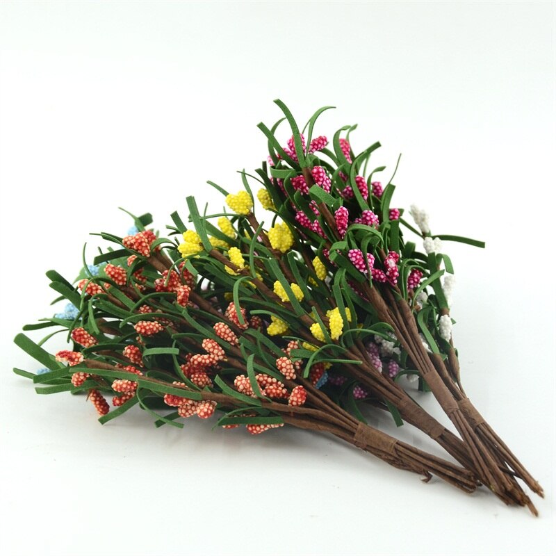 10 st konstgjord krans pe ståndare blomma liten bär rotting kärna bär krans för gör-det-själv fest bröllop blommor bankett dekoration