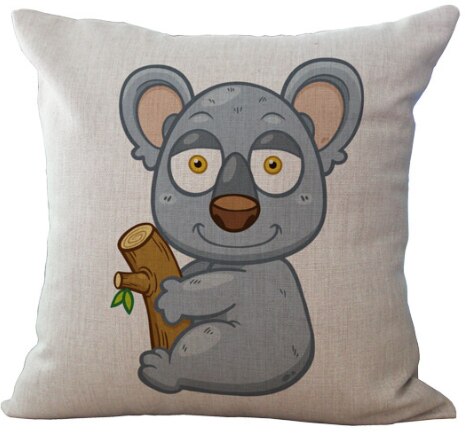 Karikatur Hirsch Biene Vogel Fische Hals Körper Kissenbezug Leinen Bett Kissen Abdeckung Couch Sitz Kissen Werfen Kissen Hause Dekoration: Dunkelgrau