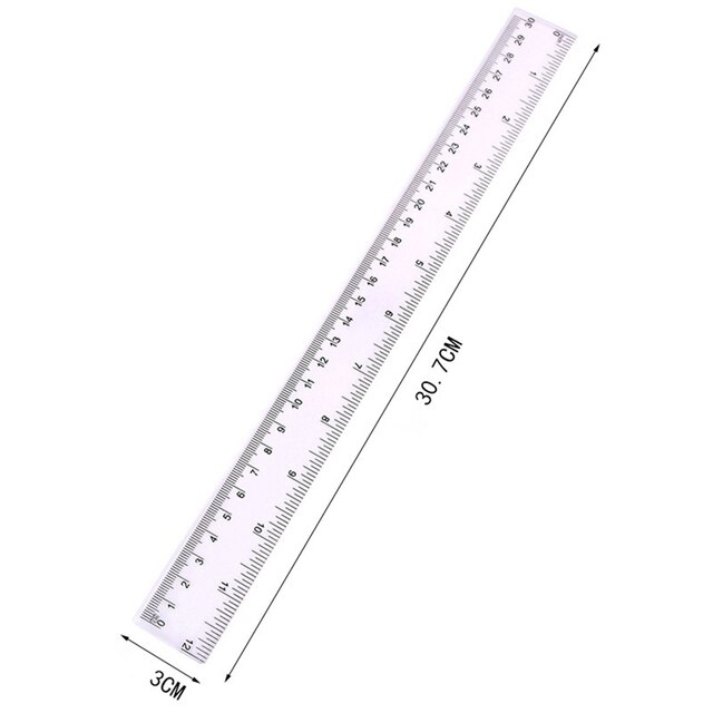 Plastic Ruler 6/8/12 Inch Standard/metric Rulers Straight Ruler Measuring Tool For Student School Office: 30cm