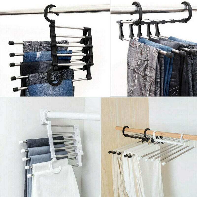 1pcs Portable Multi Functional Clothes Hangers Pants Storage Hangers Cloth Rack Multilayer Storage Cloth Magic Hanger