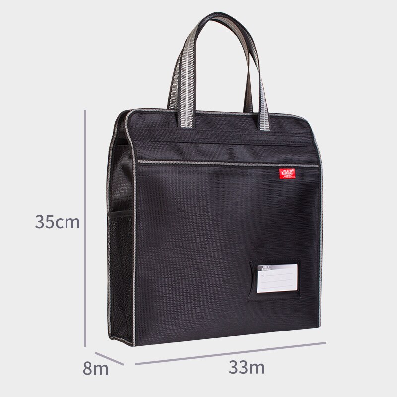 Bolsa de documentos portátil de lona A4, bolso de oficina con cremallera de gran capacidad, bolso de información multicapa, maletín de Conferencia
