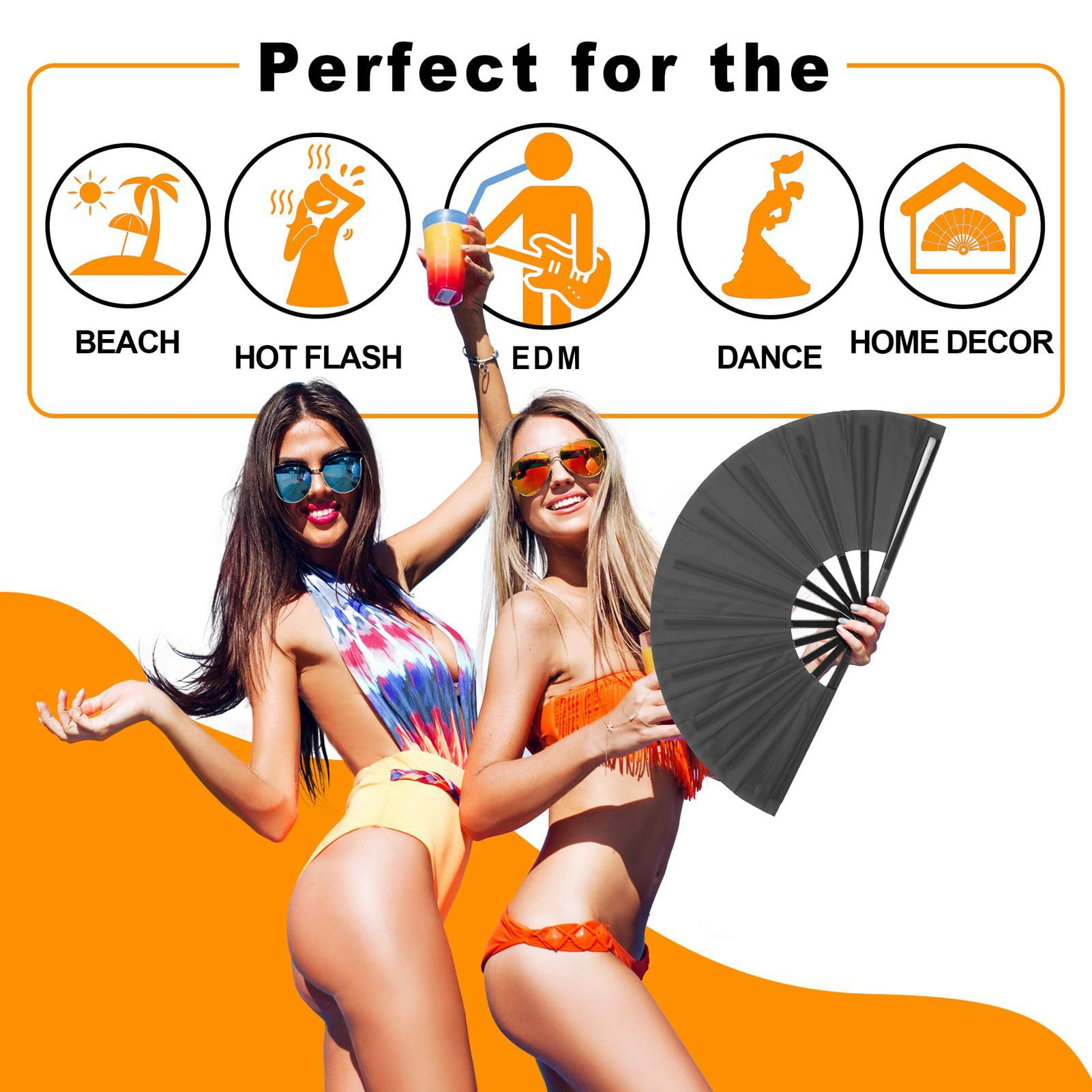 Boots on the ground klapvifte, stor holografisk foldbar håndlinedance poppevifte, klapvifter til linedance