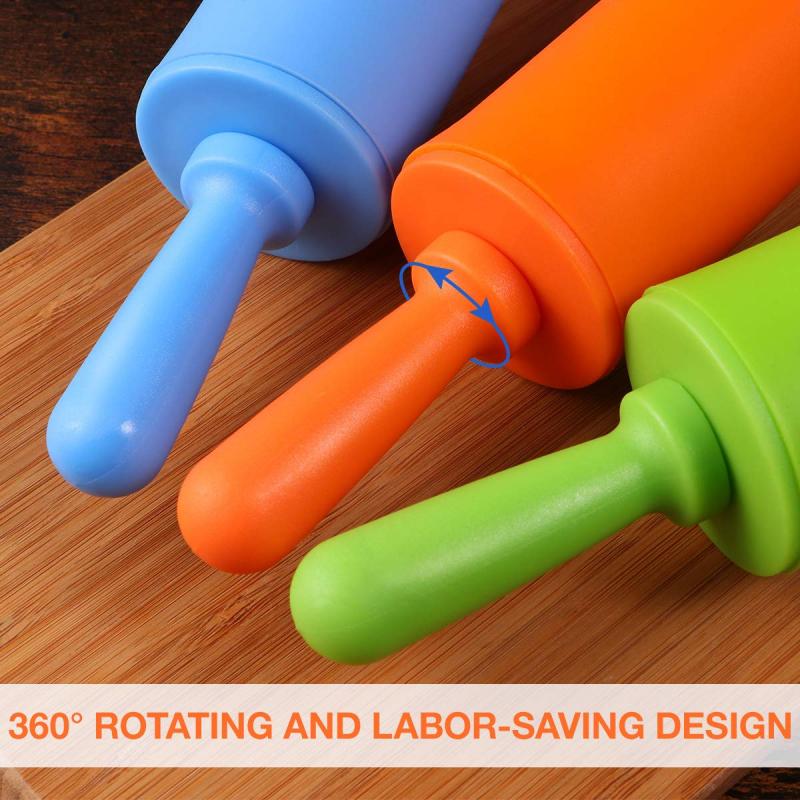 Non-stick Siliconen Deegroller Plastic Handvat Pastry Bakken Tools Deeg Knoedel Roller Gebak Bakken Tool Keuken Knoedelrol