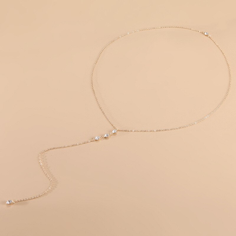 Collar con colgante de cristal para mujer, cadena trasera con borla, accesorios de joyería de para mujer, bohemio, diario,