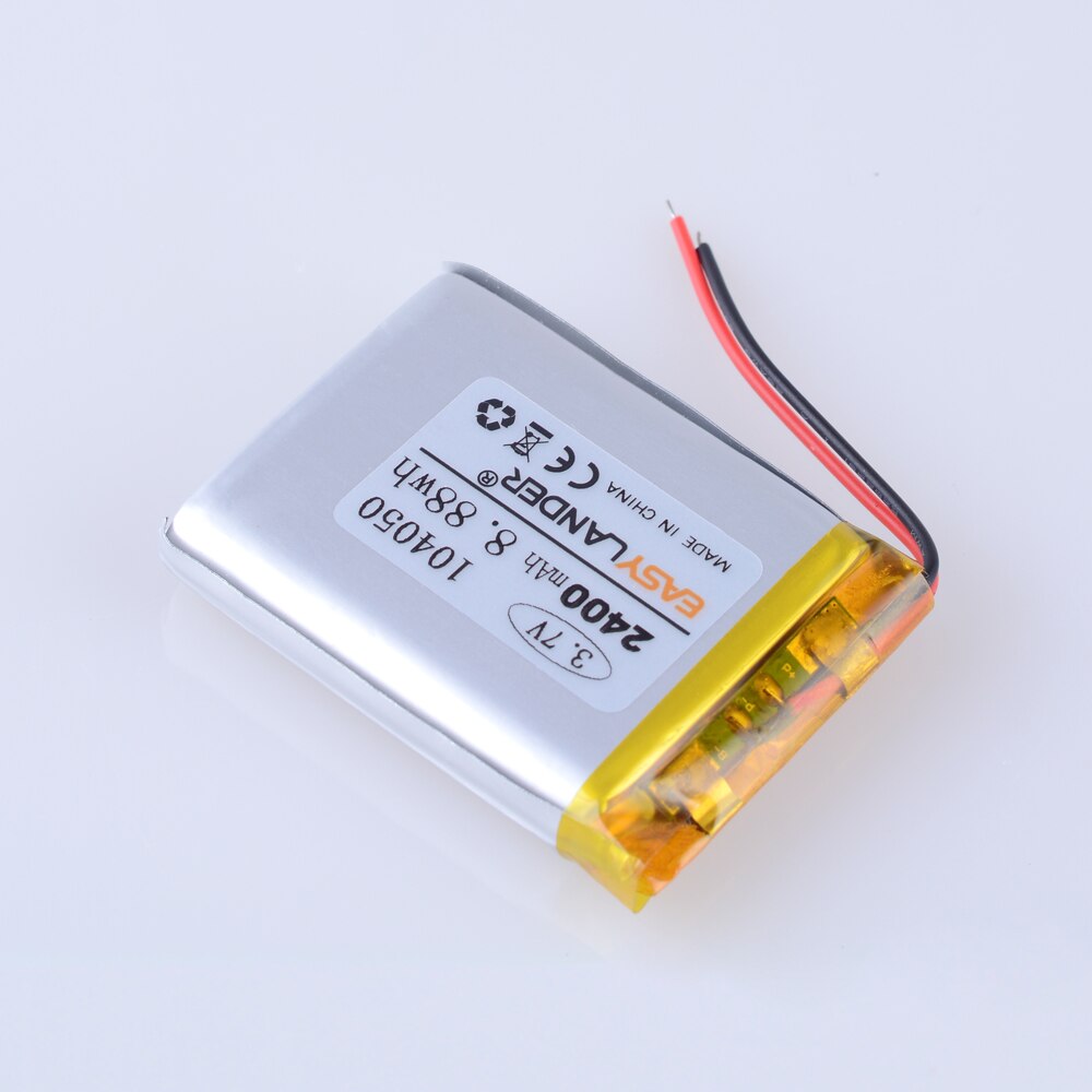 Batterie li-po Rechargeable 3.7V 2400mAh, Lithium polymère 104050, cellules li-ion pour GPS MP3 MP4, enregistreur de conduite