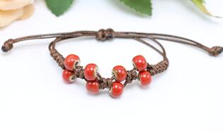 Delikatny etniczny styl wysokiej jakości oryginalny ceramiczne koraliki bransoletka regulowany ręcznie wykonany porcelanowy koraliki liny #1361: 1