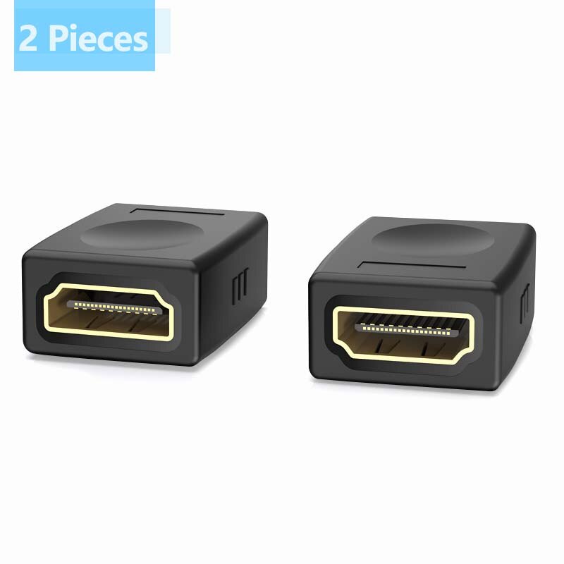 Ventie HDMI Extender Adapter HDMI Female naar Vrouwelijke Connector 4k HDMI 2.0 Extension Converter Adapter voor PS4 Monitor HDMI kabel: 2 pcs Black