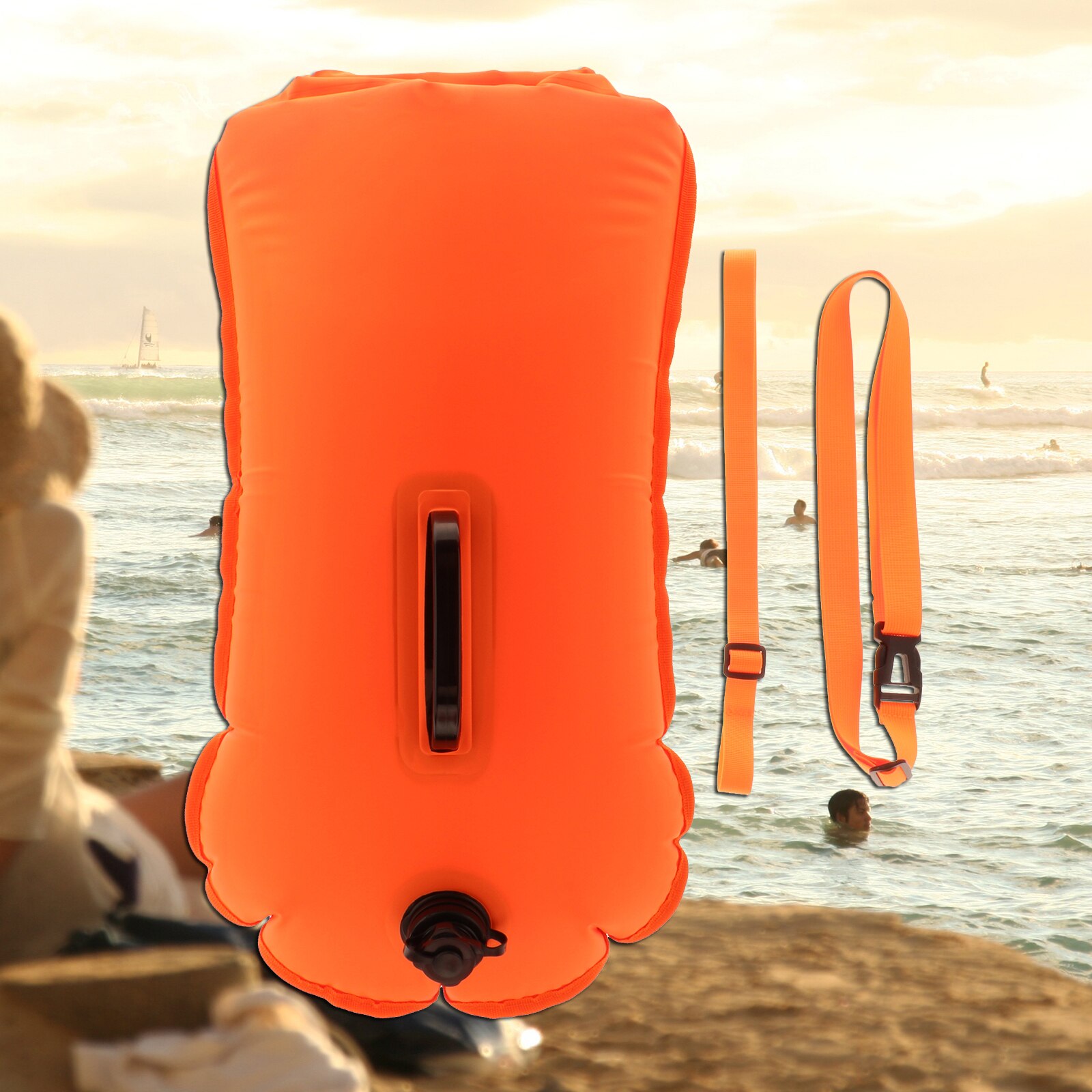 Waterproof Safety Swim Buoy Dry Bag Inflatable Device for Open Water Sea Swimming Pool Surfing Snorkeling