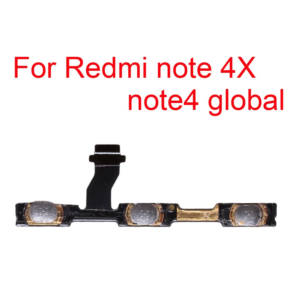 Cable flexible para botón de encendido para Xiaomi Redmi pro 4pro S2 3X 4X 4A 5A 3 4 5 pro, botón de encendido/apagado, Ket Flex para note 2 3 4 5, 1 Uds.: For redmi note 4X