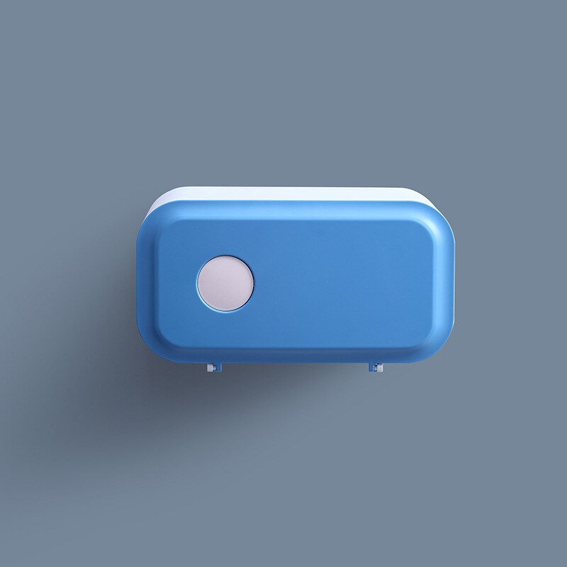 GURET multifonction porte-papier hygiénique étanche boîte à mouchoirs toilette mural boîte de rangement salle de bain accessoires ensembles: Dark Blue