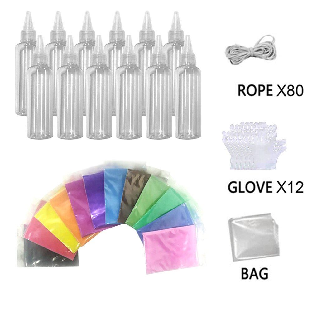 Tablecloth Handmade Pigment Fabric Textile Art Supplies Non Toxic Craft Bottle Rubber Bands Tie Dye Kit For Clothing: 4