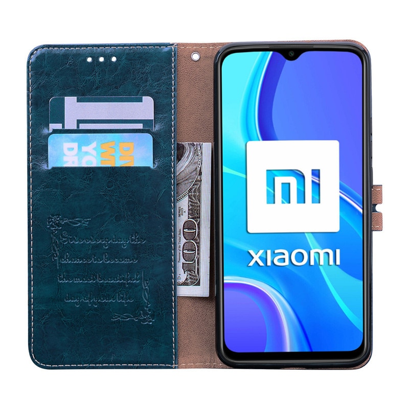 Leather Flip Case For Xiaomi Redmi 9 Cover Luxury Wallet Card Holder Case For Redmi 9 Covers Stand Case On Redmi 9 Phone Case