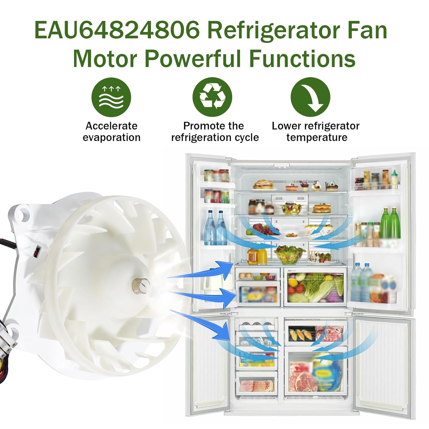 EAU 64824806 EAU 63503706 BLDC refrigerador evaporador ventilador Motor 12V 1A DC refrigerador ventilador Motor parte Z40E12MS1A0-57K06 RMT62629
