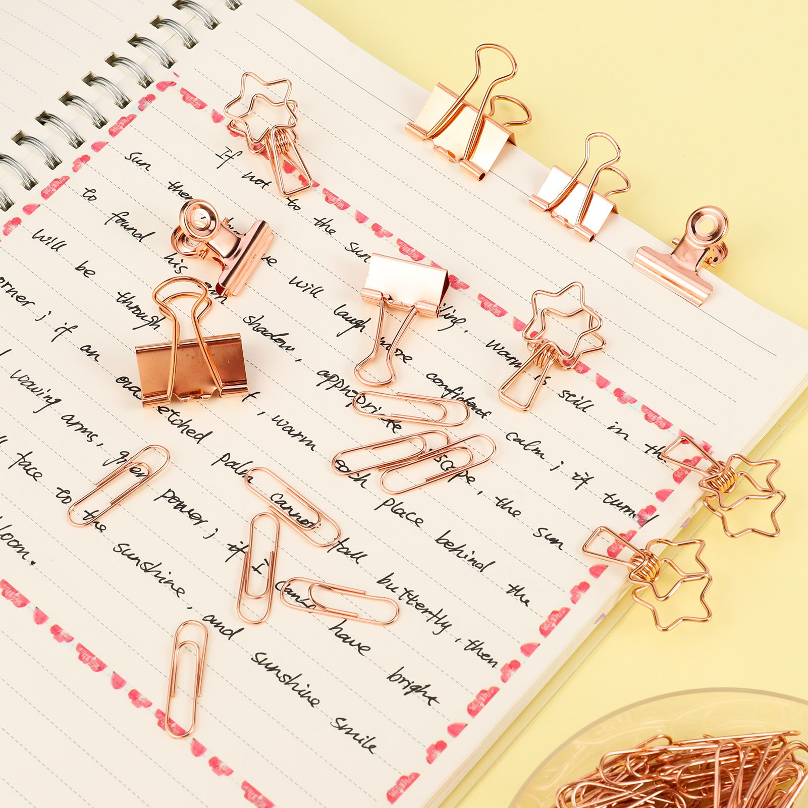 84Pcs/Box File Paper Metal Clamps Office Papers Test Paper Stationery Clips Set Including/Paperclips/Paper Binder Clips