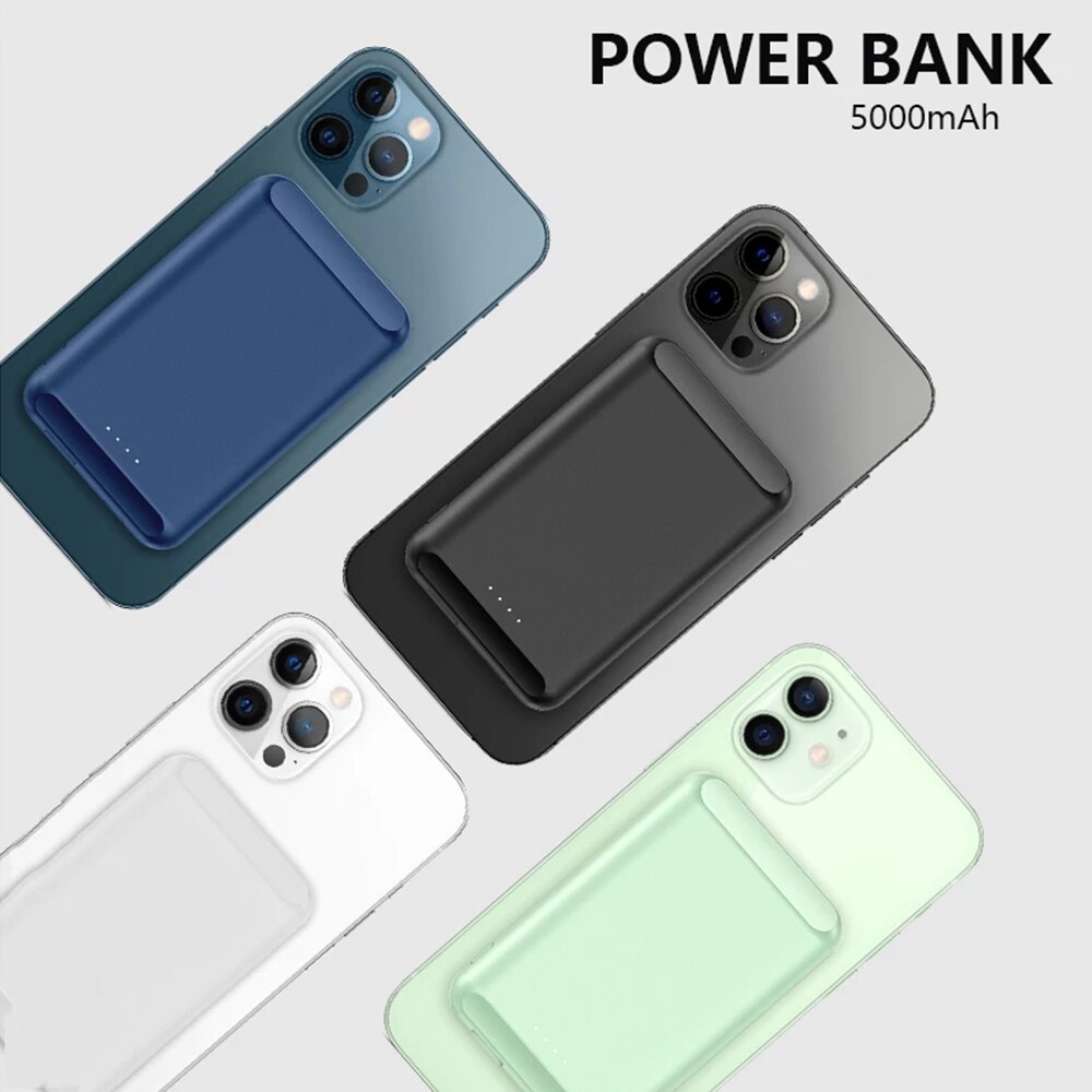Draagbare Dunne Slim Wireless Powerbank Magnetische Externe Extra Batterij Voor Apple 12 Iphone Magsafe Charger Mini Power Bank