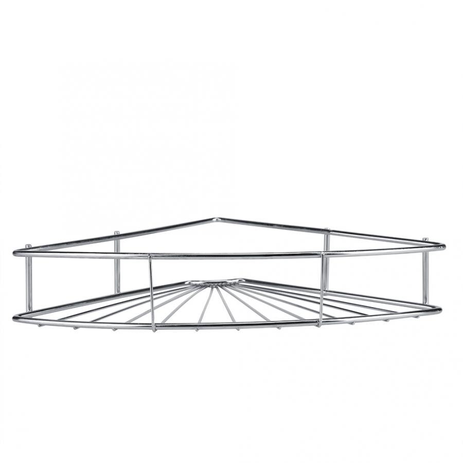 Wall-mounted Bathroom Shower Corner Wall Shelf Stainless Steel Shower Shelf with Vacuum Suction Cup Large Capacity