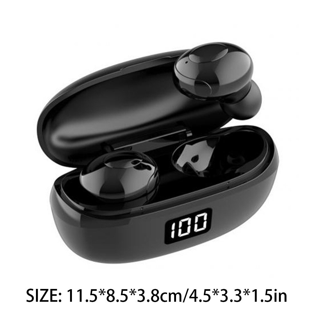 Bluetooth Headset Headset Earbud Bluetooth Earphones Wireless Bluetooth 5.0 Headset Earbuds Noise Cancelling Waterproof Black