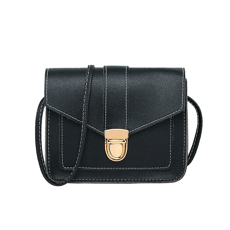 Neue Vertraglich Schloss Umhängetaschen für Frauen PU Leder Reine Farbe Schulter Taschen Weibliche Kleine Tote A182