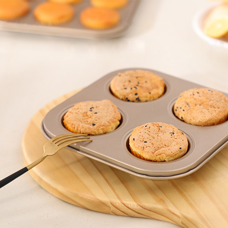 4/6/12 Cup DIY Cupcake Pan Muffin Tray Cupcake Mold Non Stick Bakeware Biscuit Pan Microwave Cake Mold Carbon Steel Baking Tray