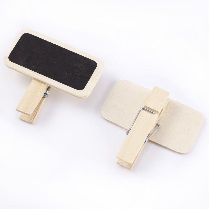 Panneau à clip rectangulaire en bois, Mini tableau noir pour messages, carte mémo, étiquette de , prix, table de numéros