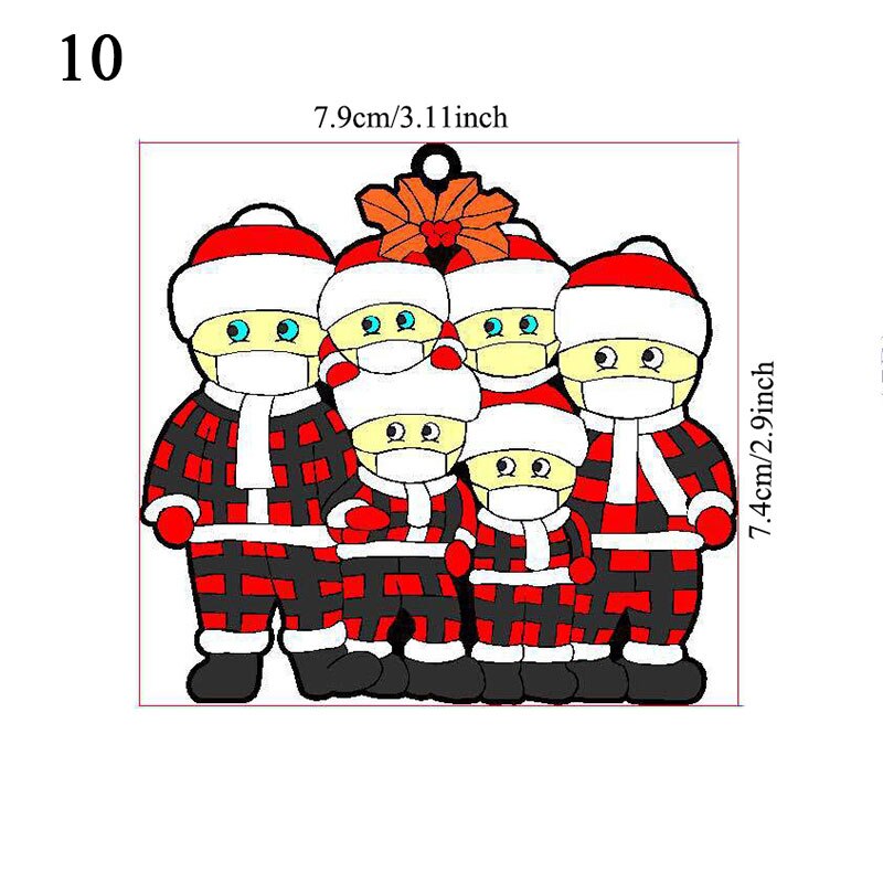 Mascarilla facial DIY de Navidad para Familia, decoración de árbol de Navidad con muñeco de nieve, adornos colgantes, decoración para el hogar,: 10