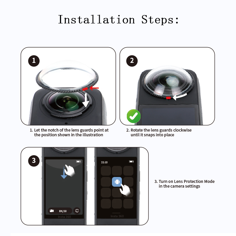 Protection d'objectif pour Insta360 Tage, étui de protection, anti-rayures, verre optique guatémaltèque, accessoires  44
