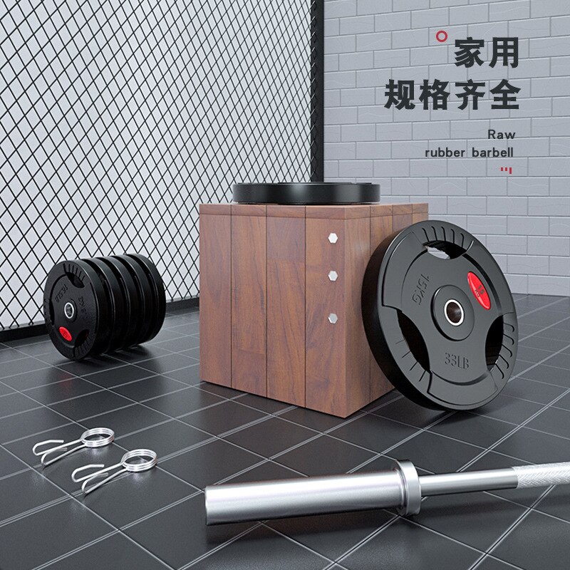 Gym Speciale Plastic Gecoat Barbell Plaat Familie Gewichtheffen Drie Gat Hand Grip Grote Gat Gewicht Stuk