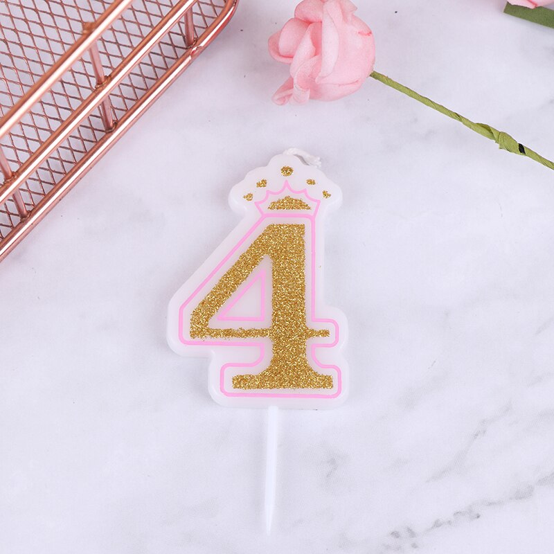 1PC Blue Pink Cake Number Candle Birthday Party 0 1 2 3 4 5 6 7 8 9 Anniversary Cake Numbers Age Candle Party Decoration: 15