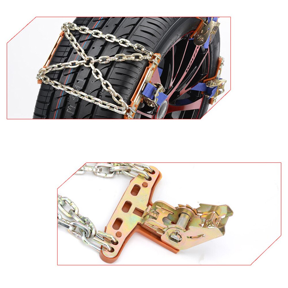 Cadenas universales de acero para neumáticos de coche y camión, cadenas para nieve, cadenas para invierno, cadena para ruedas de vehículos SUV, cadena de emergencia para seguridad en carretera, 1 unidad