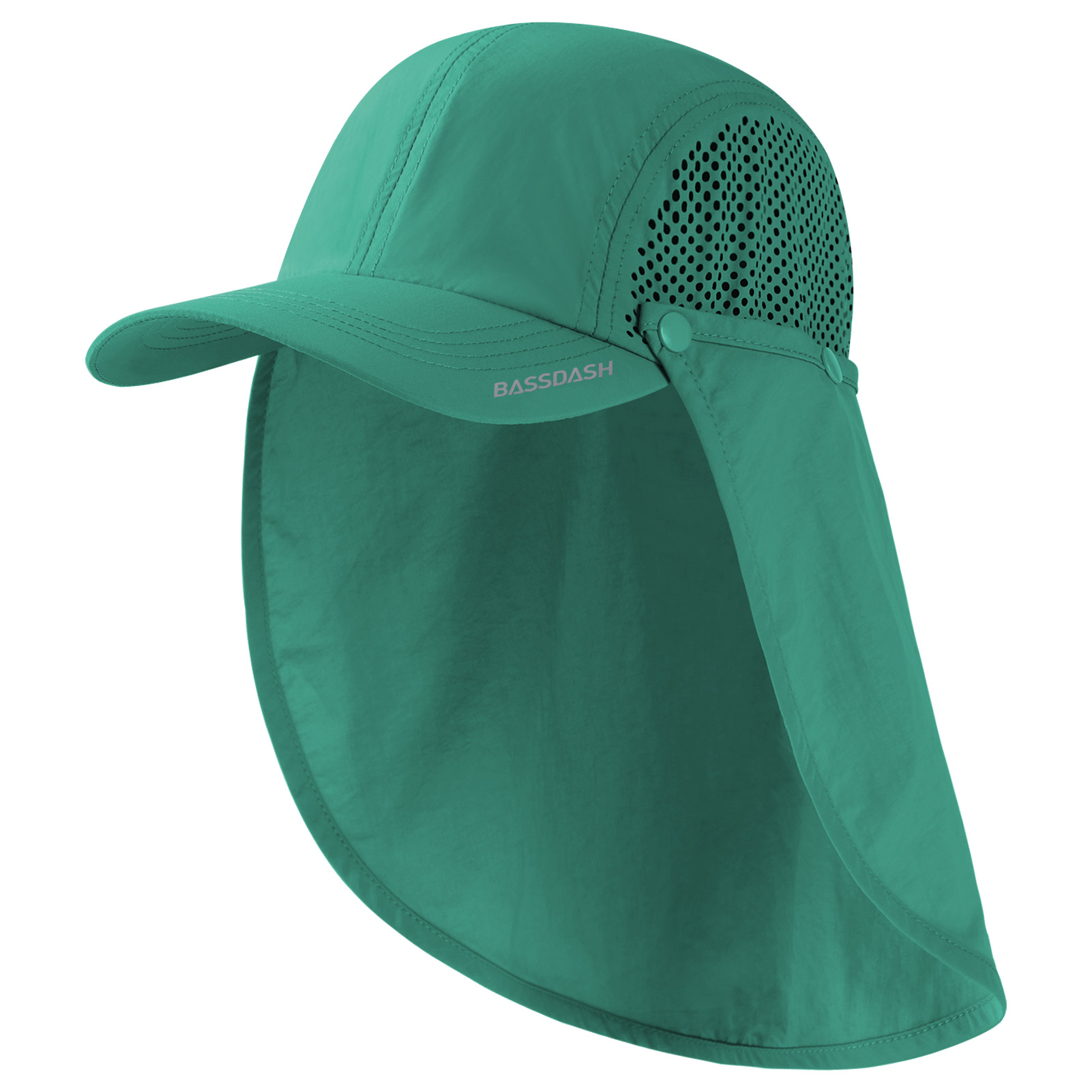 BASSDASH-Chapéu de pesca dobrável com aba removível do pescoço, portátil para homens e mulheres, golfe e caminhada, UPF 50 Plus: Azul